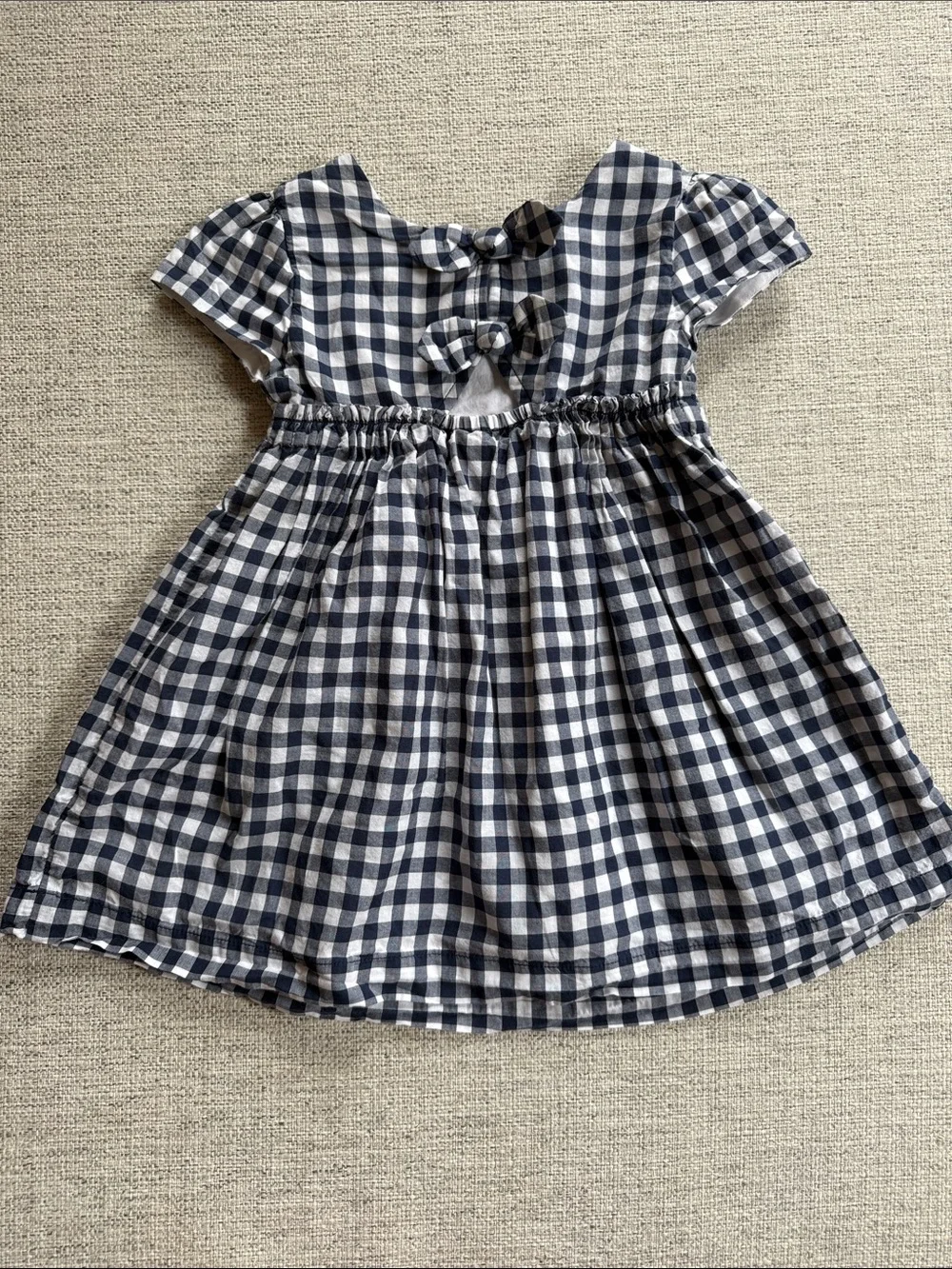 Gymboree Navy and White Gingham Short-Sleeve Dress